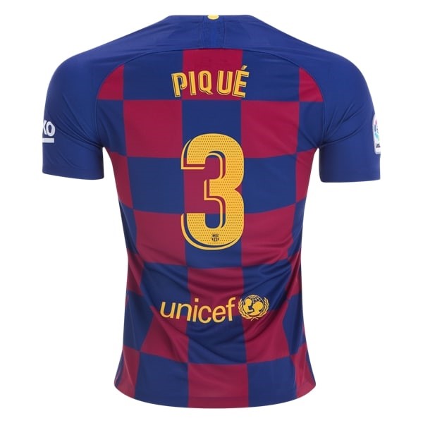 Maillot Football Barcelone NO.3 Pique Domicile 2019-20 Bleu Rouge